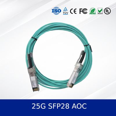 25G SFP28 AOC 3m aktives optisches Kabel 100m Reichweite, geringe Leistung, digitale Diagnostik