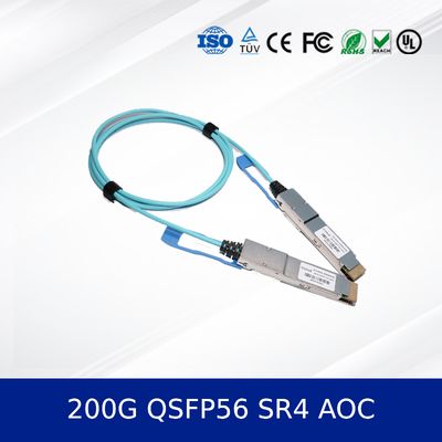 Optischer Transceivermodul 200G QSFP56 SR4 AOC 3m Kabel für 200G Ethernet OM4 MMF, geringe Leistung, CMIS-konform
