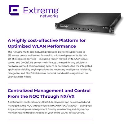 Extreme Netzwerk Switch Wireless WING NX 5500 Integrated Services Platform NX-5500-100R0-WR