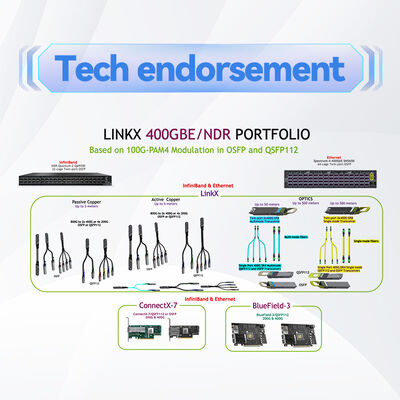 NVIDIA Mellanox MCP4Y10-N002 800 Gbit/s Twin-Port OSFP Passive Direct Attach Kupferkabel – 2m, NDR InfiniBand & 400GbE, Nahezu Null Stromverbrauch, Niedrigste Latenz