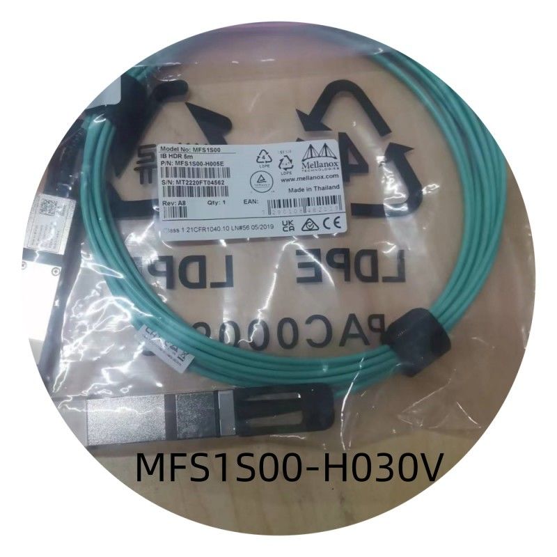 MFS1S00-H030V IB 200G mellanox Aoc-Kabelnetzwerk verkabeln 30M niedrige Hochgeschwindigkeitslatenz QSFP56