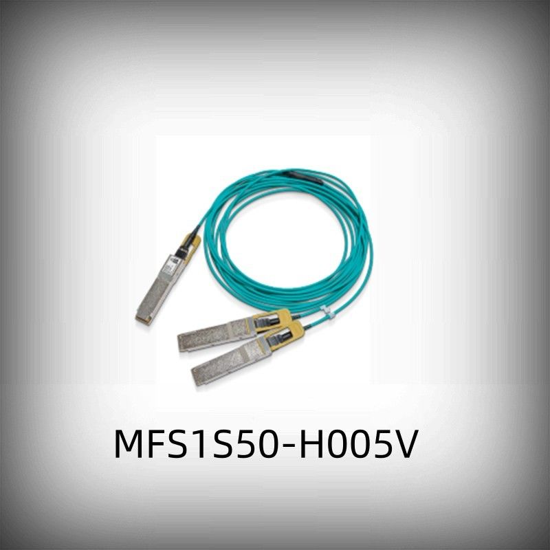 Niedriges Kabel MFS1S50-H005V Latenz Mellanox AOC Teiler-Kabel-Ethernet 200GbE zu 2x100GbE 5m
