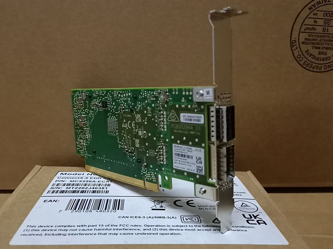 ConnectX-5 VPI Adapter Mellanox Netzwerkkarte EDR IB 100GbE Dual Port QSFP28 PCIe3.0 MCX556A-ECAT