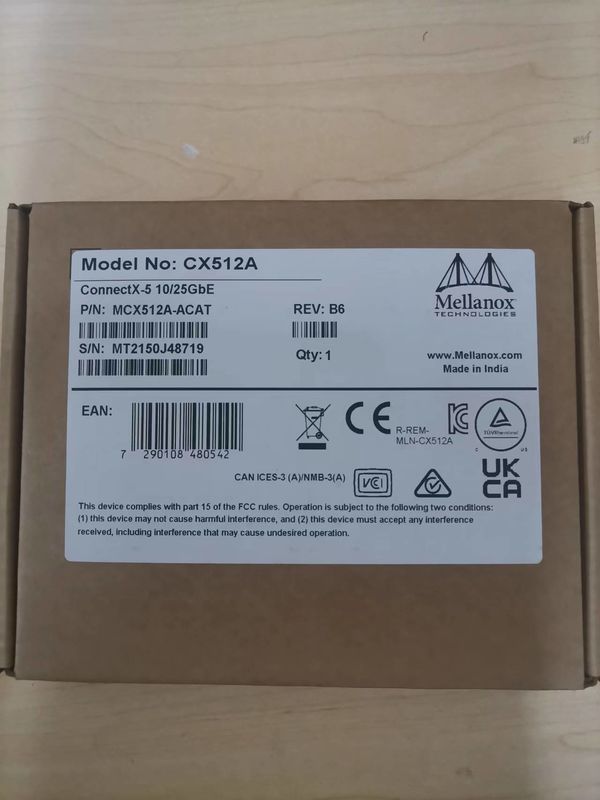 MCX512A-ACAT Mellanox ConnectX-5 EN Netzwerk-Schnittstellenkarte 10/25GbE Dual Port SFP28