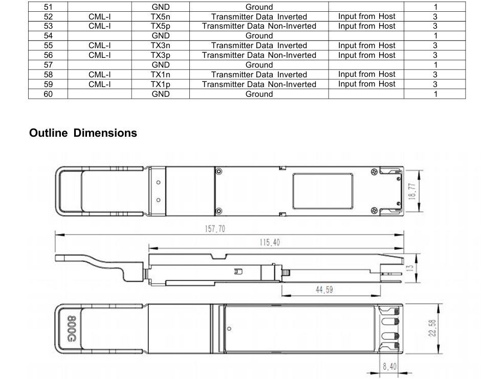 800G VR8 Multimode Hot-Plug Transceiver für InfiniBand NDR Glasfaserausrüstung und Leistungstemperatur von 0°C bis 70°C
