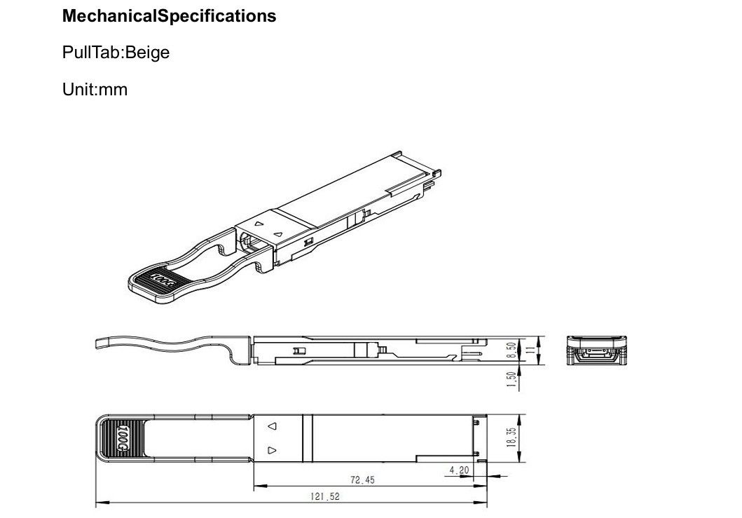 Ethernet-Netzwerk 100m SR4 100G QSFP28 Glasfasertransceivermodul mit und kompatibel mit IEEE 802.3bm