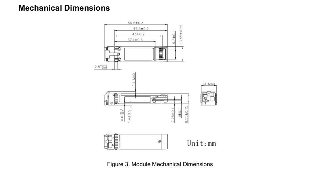 Einzelne 3,3 V ± 5% Stromquelle 25G SFP28 10 km Glasfasertransceiver Schnellkommunikationsgeräte mit 1 und Einzelmodus