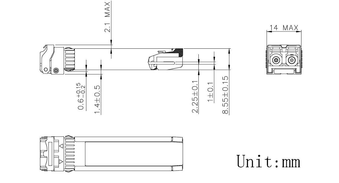 Faser-Multi-Mode-Faser-OM3-Netzwerk 10G SFP 850nm 300m LC-Optische Transceiver-Modul für Rechenzentrum
