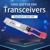 100g Qsfp28 Lr4 Er4 Zr4 Optischer Transceiver 10km 20km 40km 60km 80km Modul Singlemode Multimode Dualfaser LC/MPO