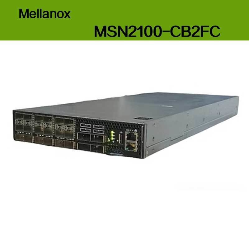 MSN2100-CB2FC Nvidia Spectrum 100gbe 1HE Switch 1 Gbit/s Max. Geschwindigkeit Cumulus Linux 16 Qsfp28 Ports 2 AC Netzteile X86 2-Kern Kurze Tiefe P2c Luftstrom