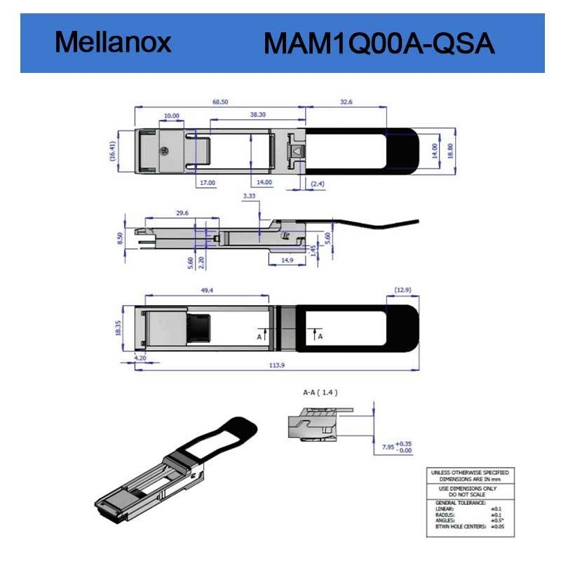 Mellnaox Brandneu Original Mam1q00A-Qsa Nvidia Dynamix Qsa™, Qsfp+ zu SFP+ Adapter