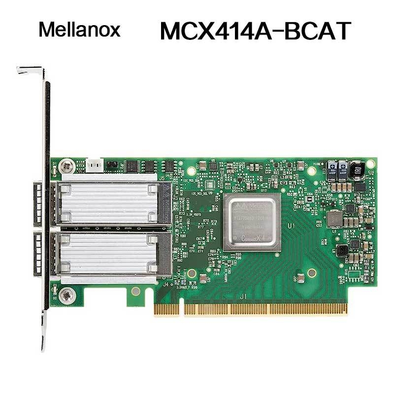 Nvidia 900-9X426-0054-Sq0 MCX414A-BCAT ConnectX-4 EN Netzwerkkarte, 40/56 GBE Dual-Port QSFP28, PCIe3.0 x8, Hohe Blende