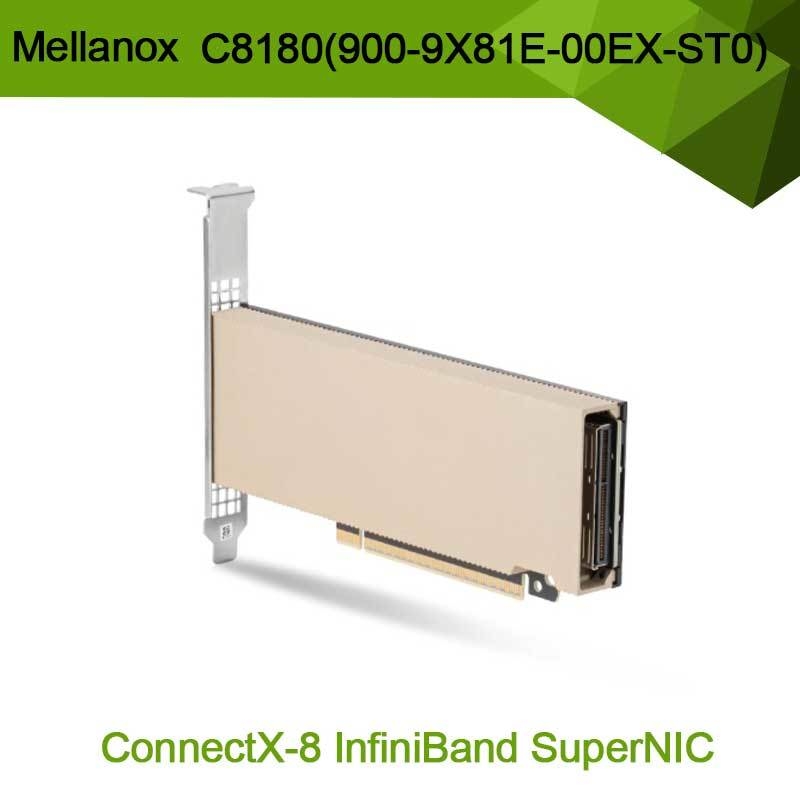 Nvidia Connectx-8 Adapter C8180 (900-9X81E-00EX-ST0) Einzelkäfig Osfp Infiniband: 800 Gbps Xdr Ib
