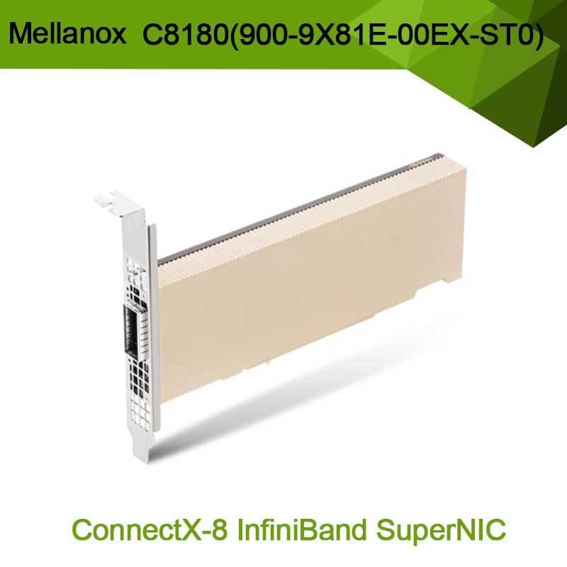 Nvidia Connectx-8 Adapter C8180 (900-9X81E-00EX-ST0) Einzelkäfig Osfp Infiniband: 800 Gbps Xdr Ib