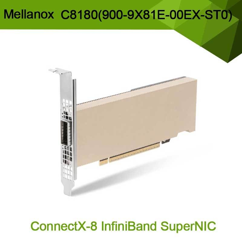 Nvidia Connectx-8 Adapter C8180 (900-9X81E-00EX-ST0) Einzelkäfig Osfp Infiniband: 800 Gbps Xdr Ib