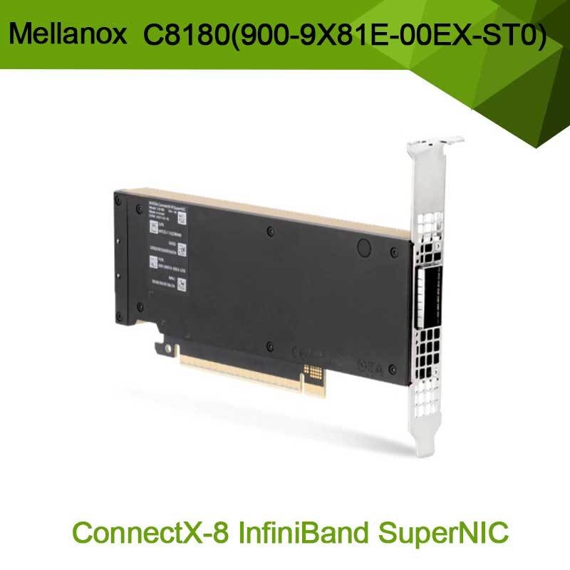 Nvidia Connectx-8 Adapter C8180 (900-9X81E-00EX-ST0) Einzelkäfig Osfp Infiniband: 800 Gbps Xdr Ib