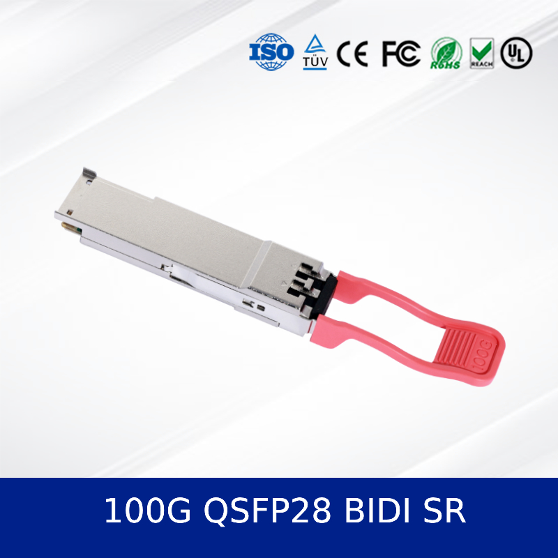 100G QSFP28 BIDI SR Optical Transceiver Module mit hoher Dichte und niedriger Leistung