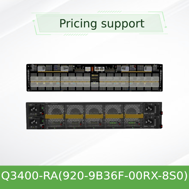 Quantum-3-basierter XDR Infiniband Switch Q3400-RA 920-9B36F-00RX-8S0 4U 144 XDR Ports über 72 OSFP Cages 8 Netzteile