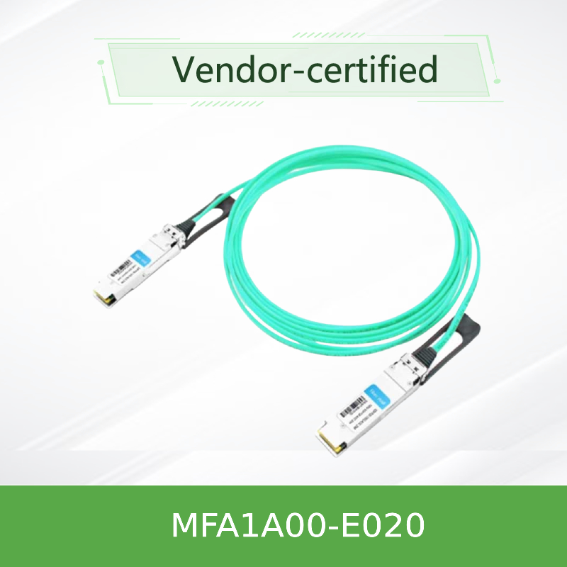 Nvidia Mfa1a00-Xxxx 100 GBit/s QSFP28 MMF Aktives optisches Kabel Mfa1a00-E020 Aktives Glasfaserkabel IB EDR 100 GBit/s