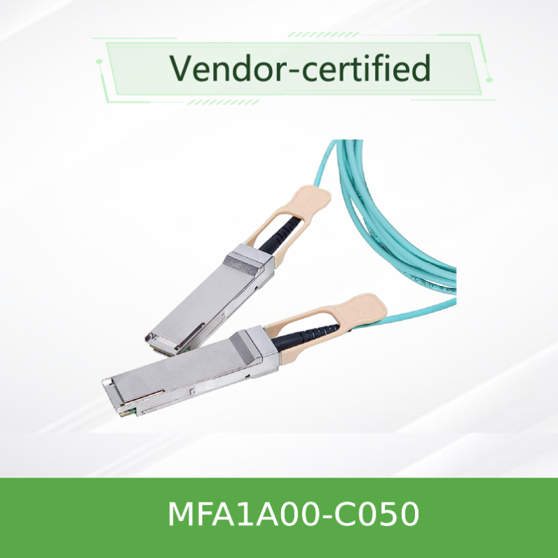 QSFP LSZH Mellanox AOC Aktives optisches Kabel MFA1A00-C050 100GbE 50m neu und original