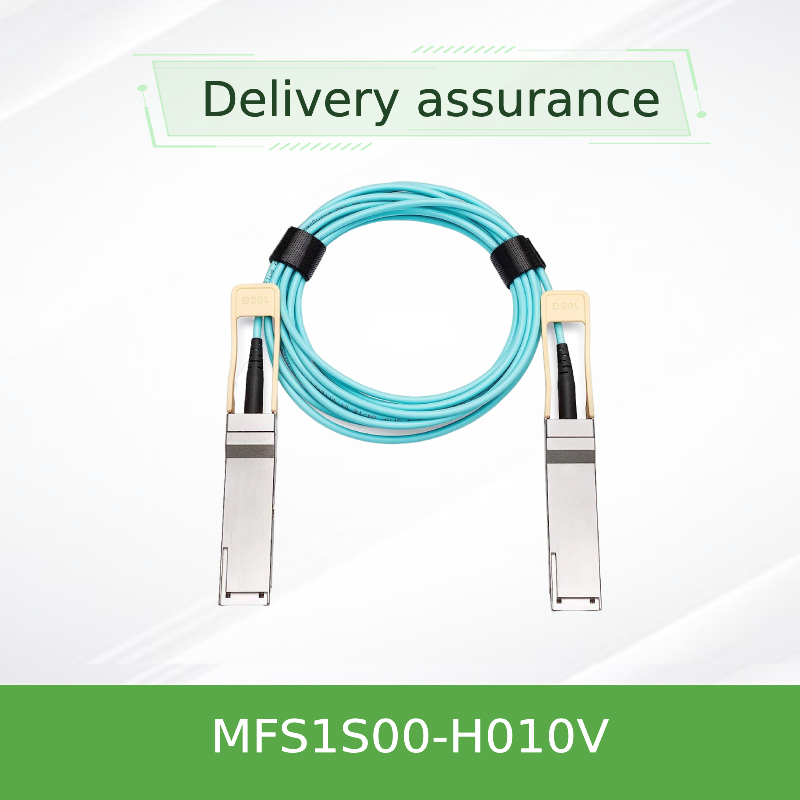 NVIDIA MFS1S00-H010V 200 Gbit/s QSFP56 Aktives optisches Kabel - 10m AOC für HDR InfiniBand & 200GbE Rechenzentren